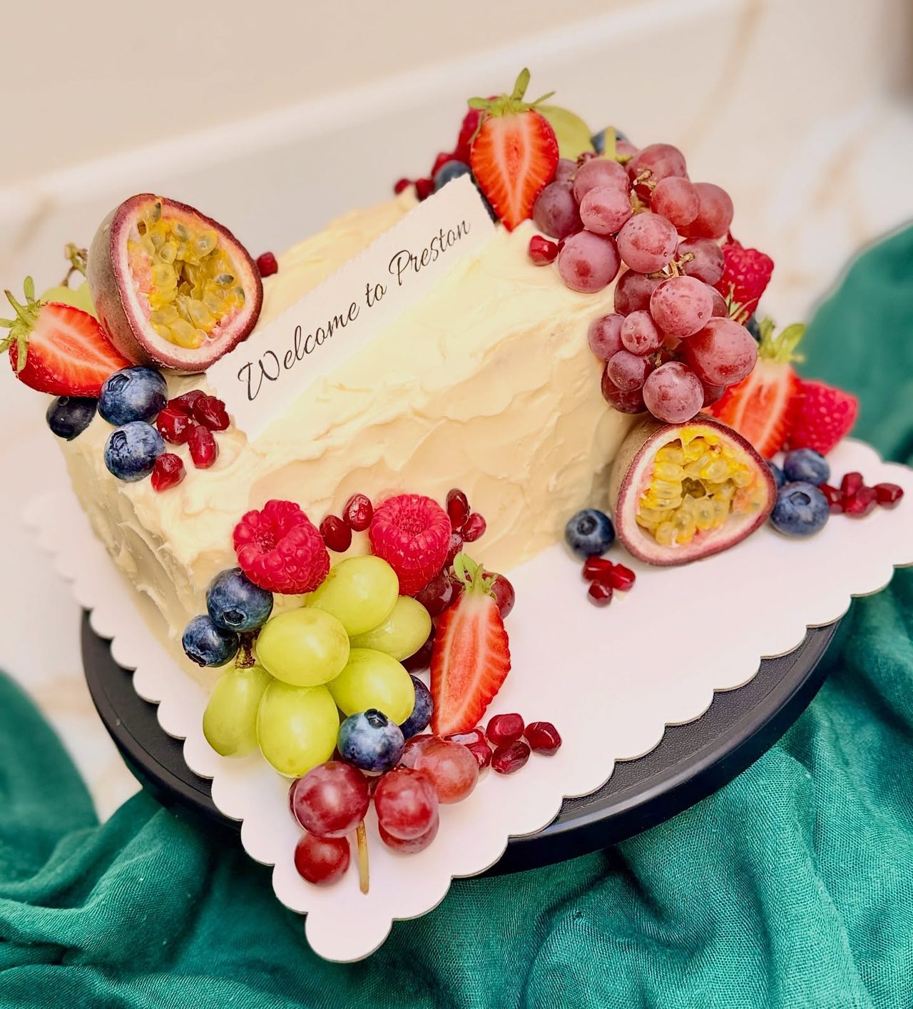 Fresh fruit celebration cake